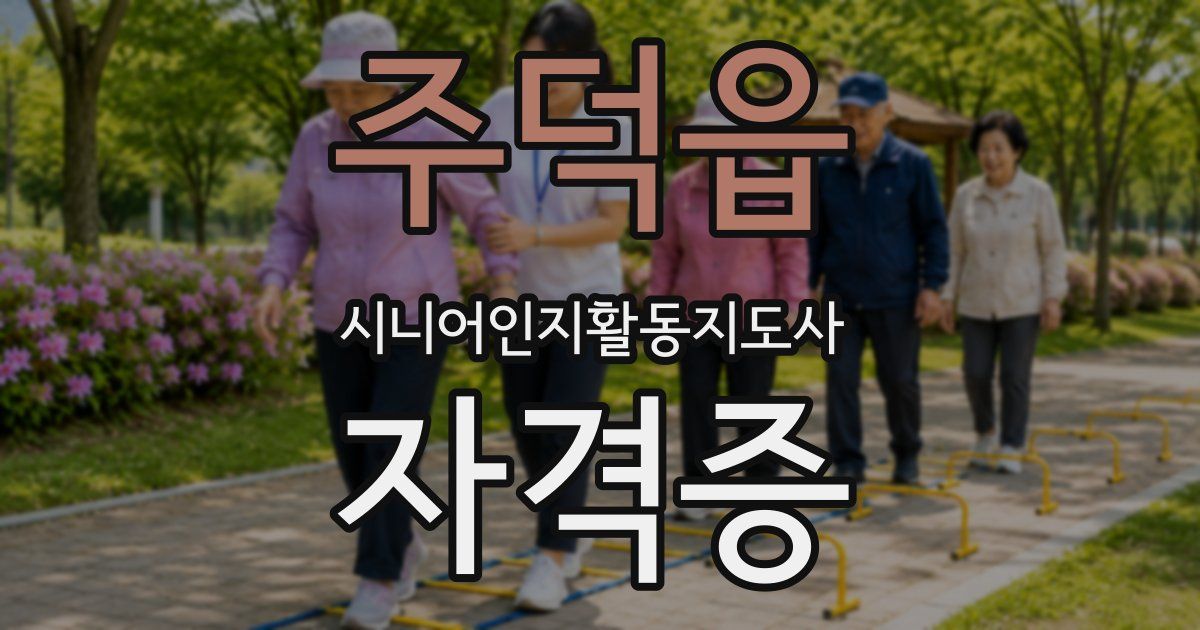 주덕읍 시니어인지활동지도사 자격증