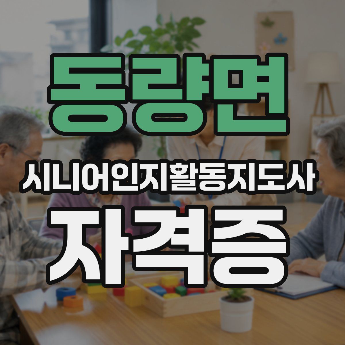 동량면 시니어인지활동지도사 자격증