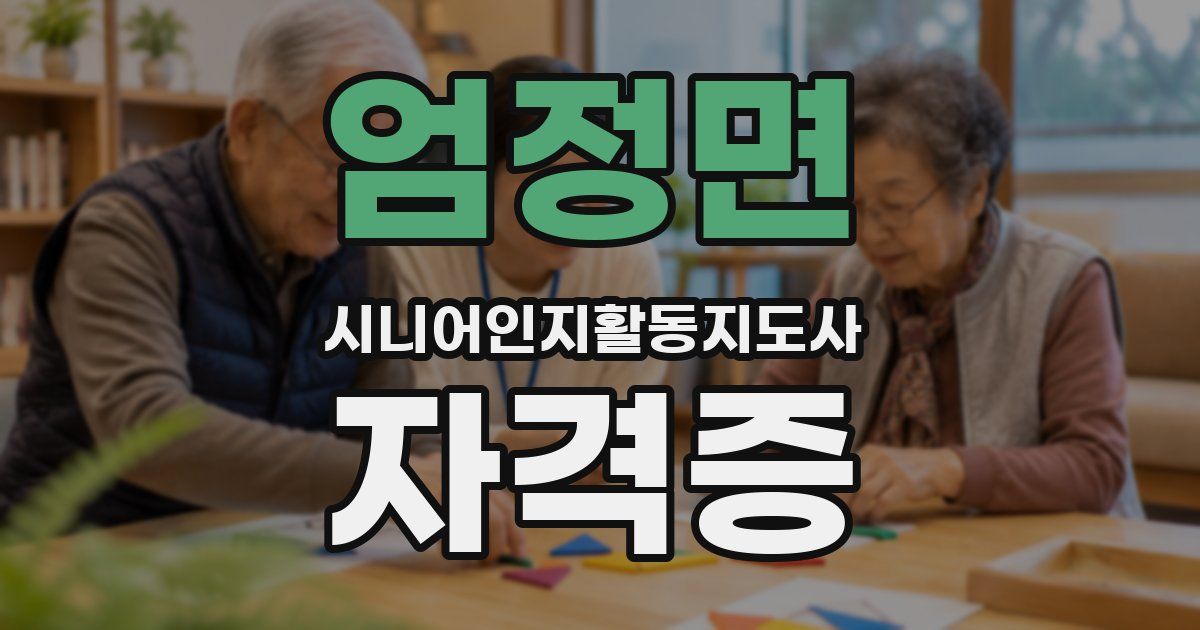 엄정면 시니어인지활동지도사 자격증