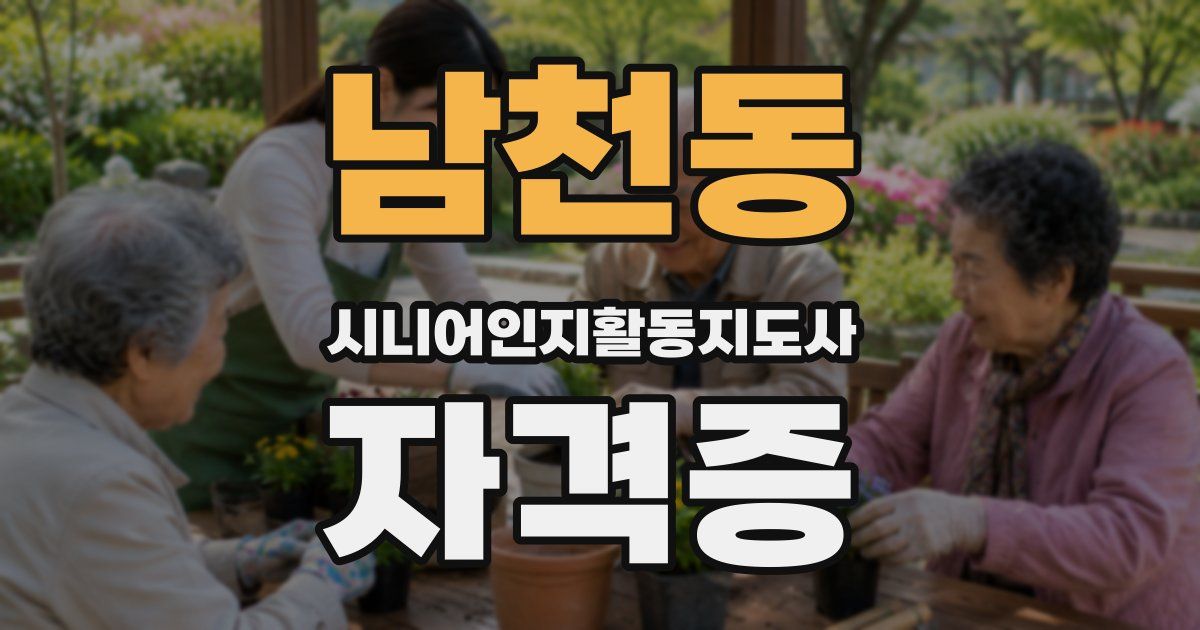 남천동 시니어인지활동지도사 자격증