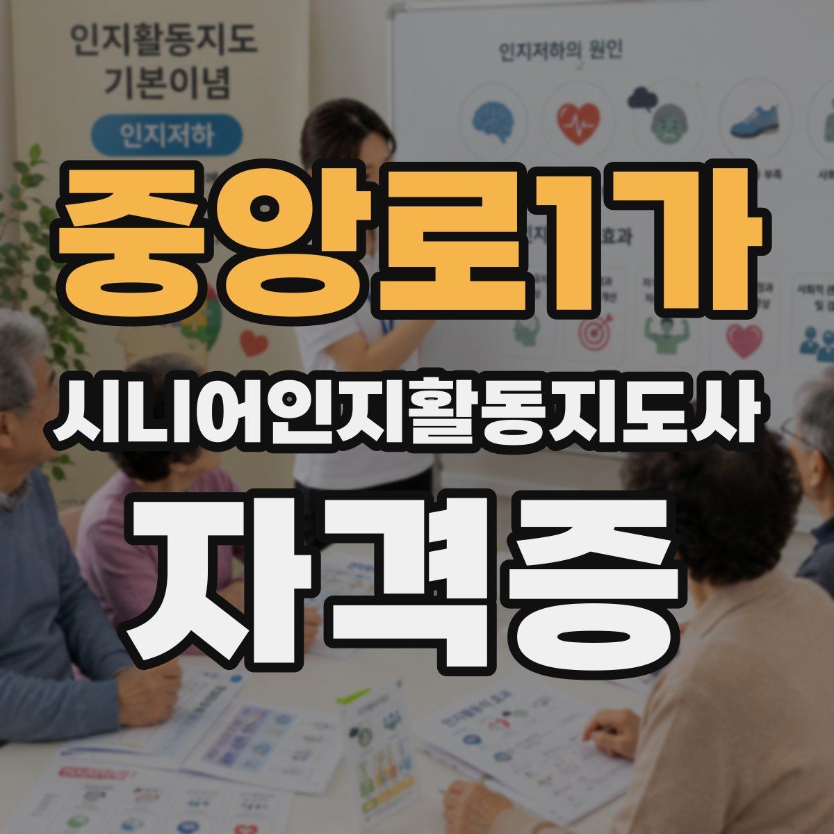 중앙로1가 시니어인지활동지도사 자격증