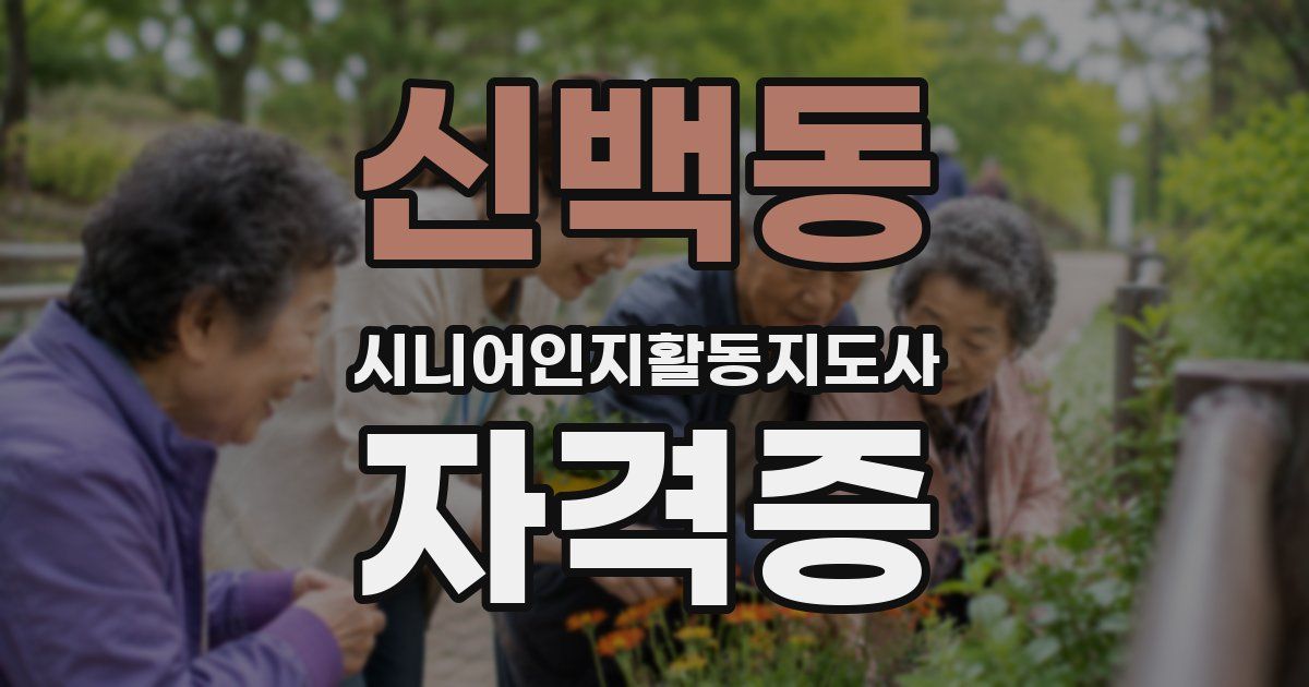 신백동 시니어인지활동지도사 자격증