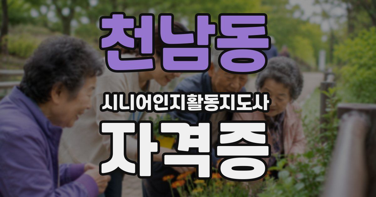 천남동 시니어인지활동지도사 자격증