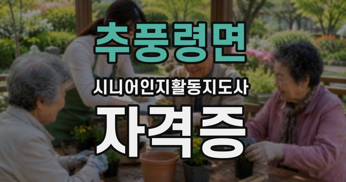추풍령면 시니어인지활동지도사 자격증