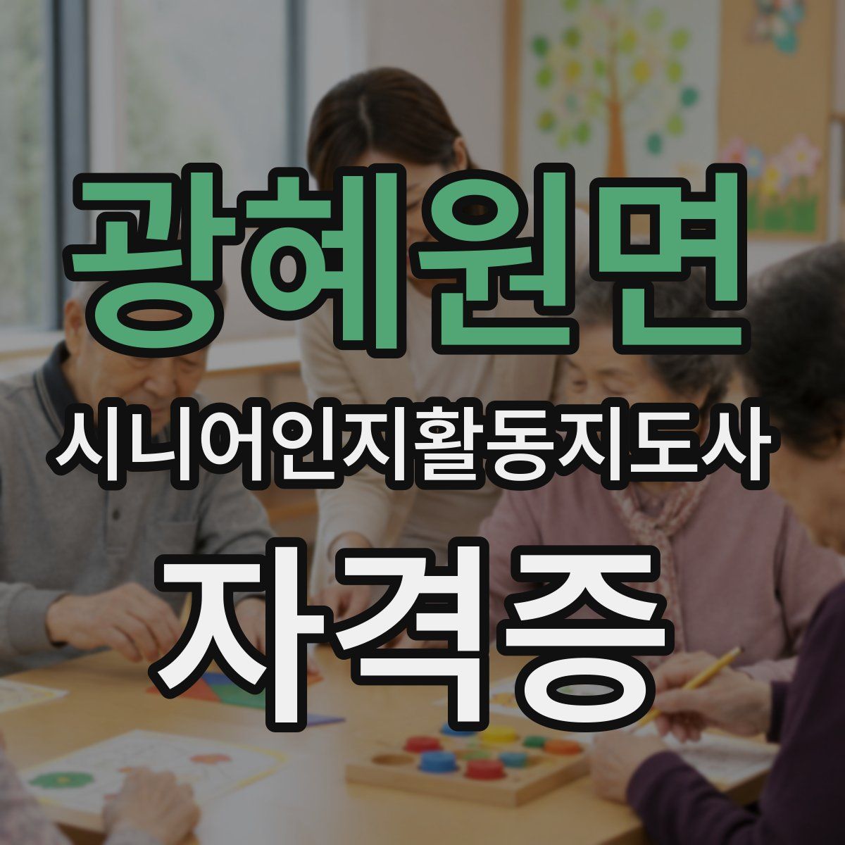 광혜원면 시니어인지활동지도사 자격증