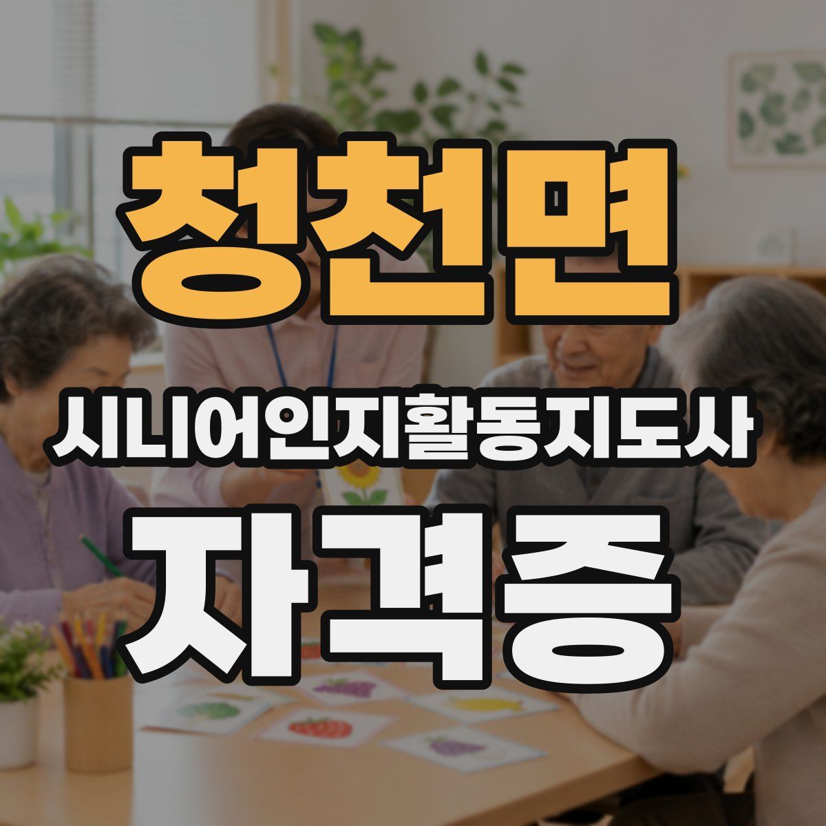 청천면 시니어인지활동지도사 자격증