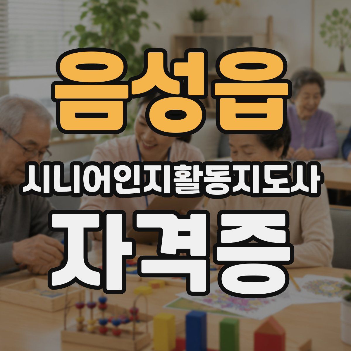 음성읍 시니어인지활동지도사 자격증