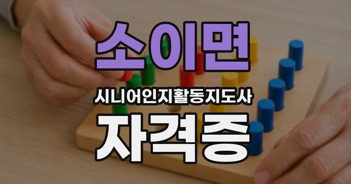 소이면 시니어인지활동지도사 자격증