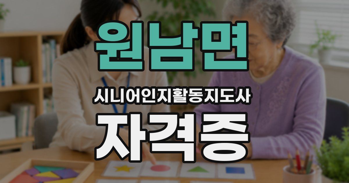 원남면 시니어인지활동지도사 자격증