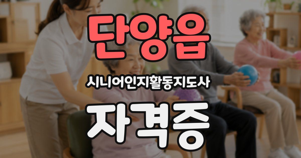 단양읍 시니어인지활동지도사 자격증