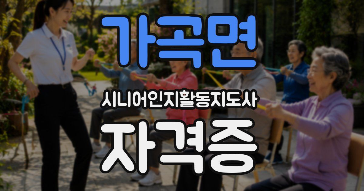 가곡면 시니어인지활동지도사 자격증