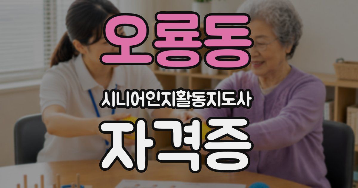 오룡동 시니어인지활동지도사 자격증
