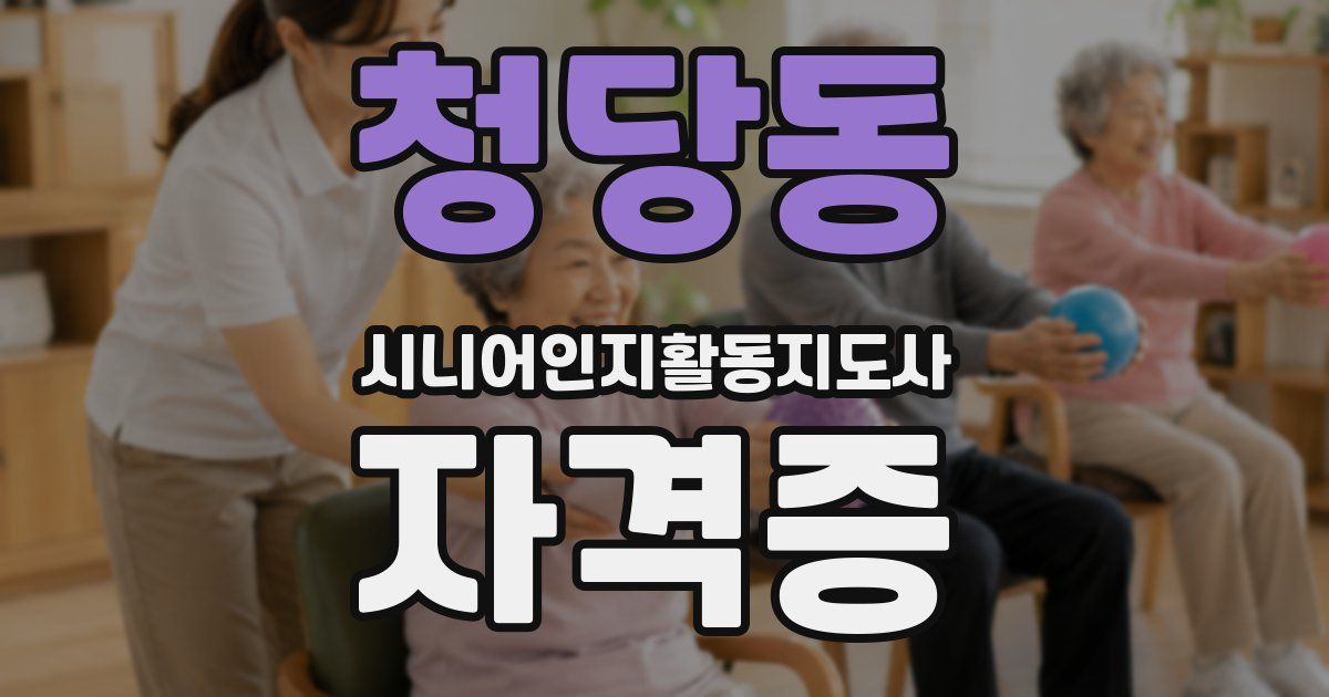 청당동 시니어인지활동지도사 자격증