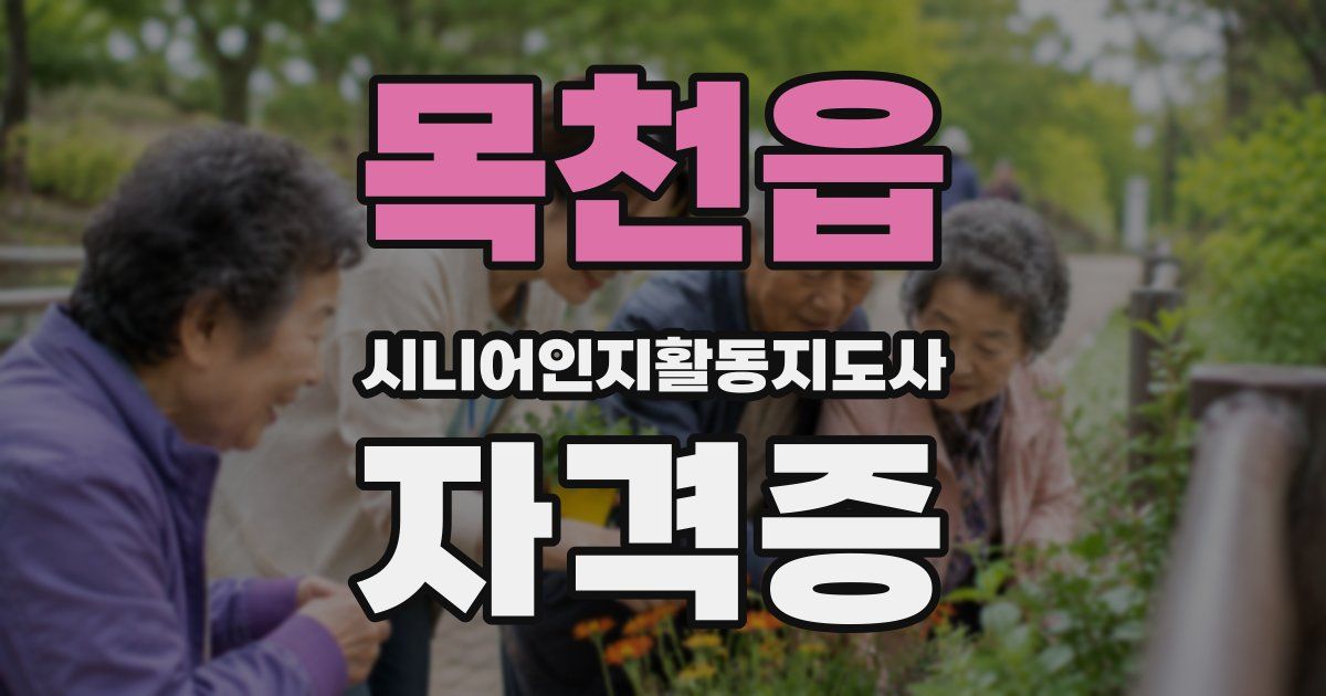 목천읍 시니어인지활동지도사 자격증