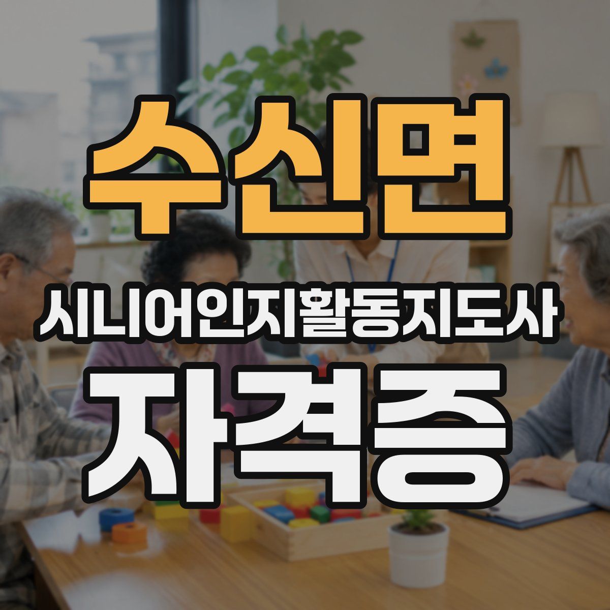 수신면 시니어인지활동지도사 자격증