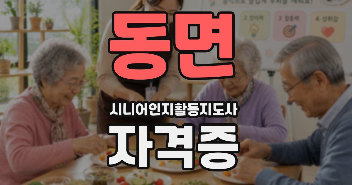 동면 시니어인지활동지도사 자격증