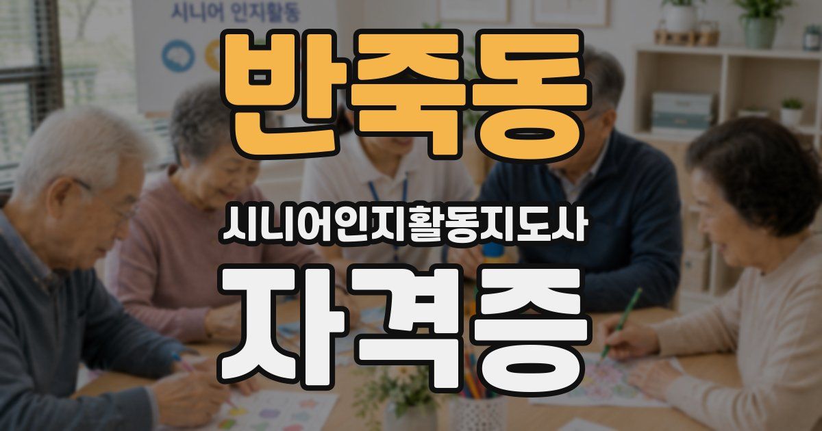 반죽동 시니어인지활동지도사 자격증