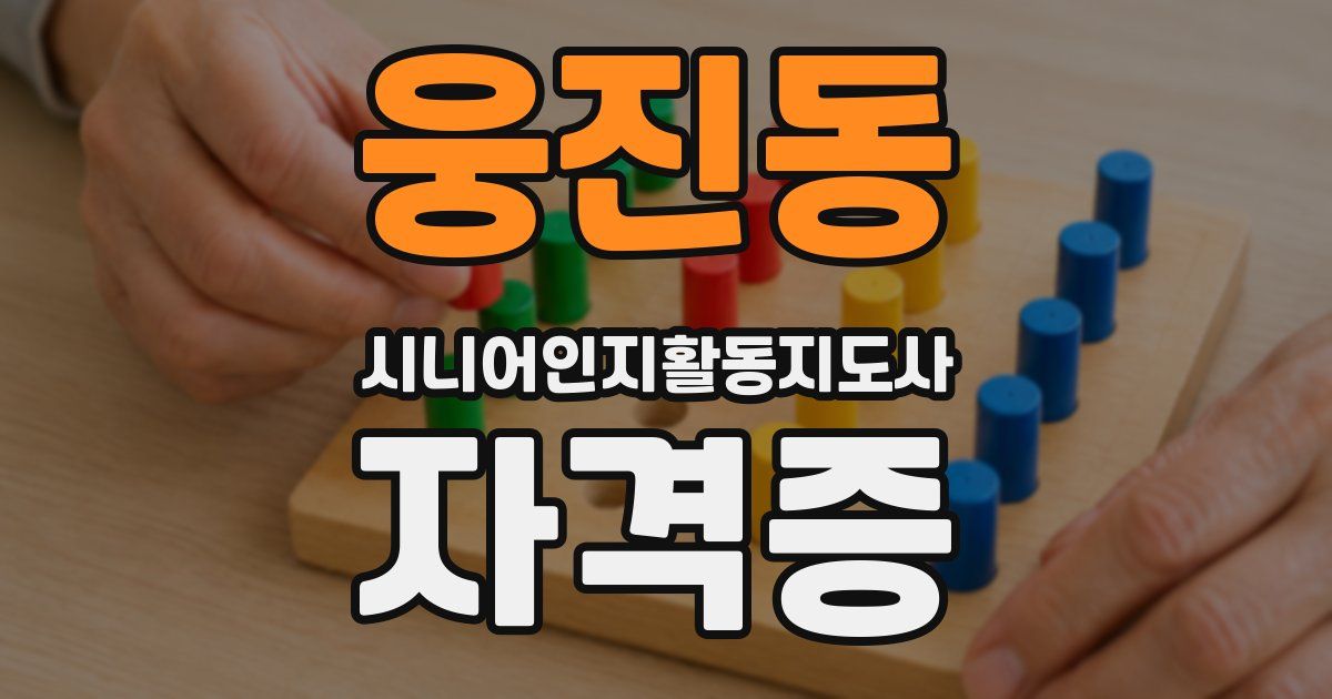 웅진동 시니어인지활동지도사 자격증