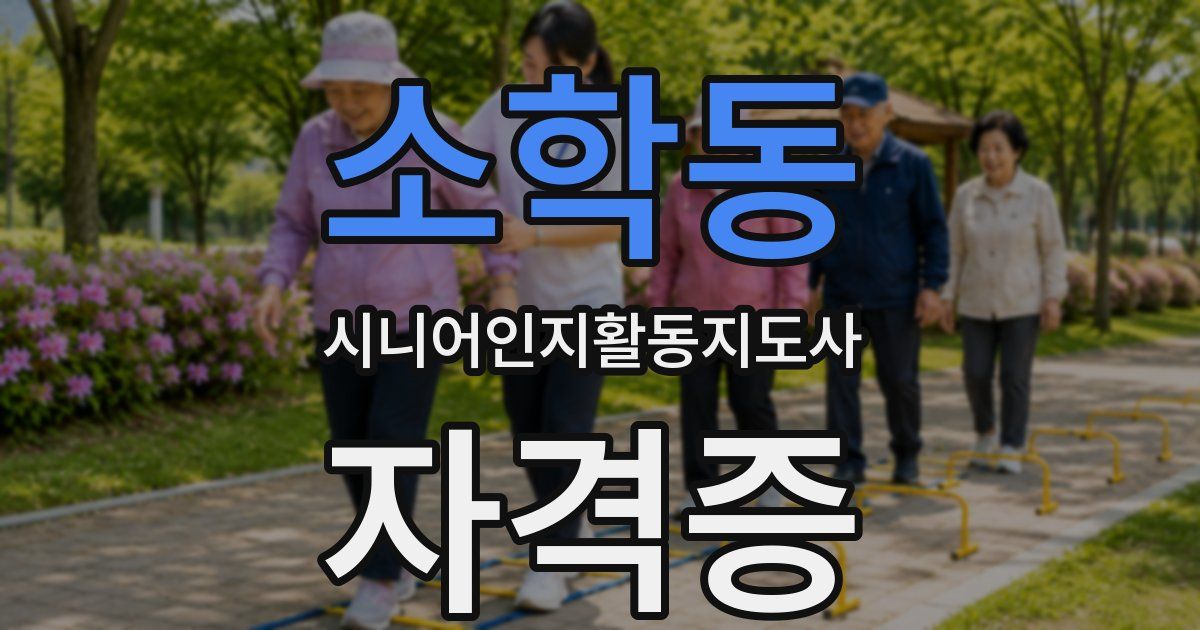 소학동 시니어인지활동지도사 자격증