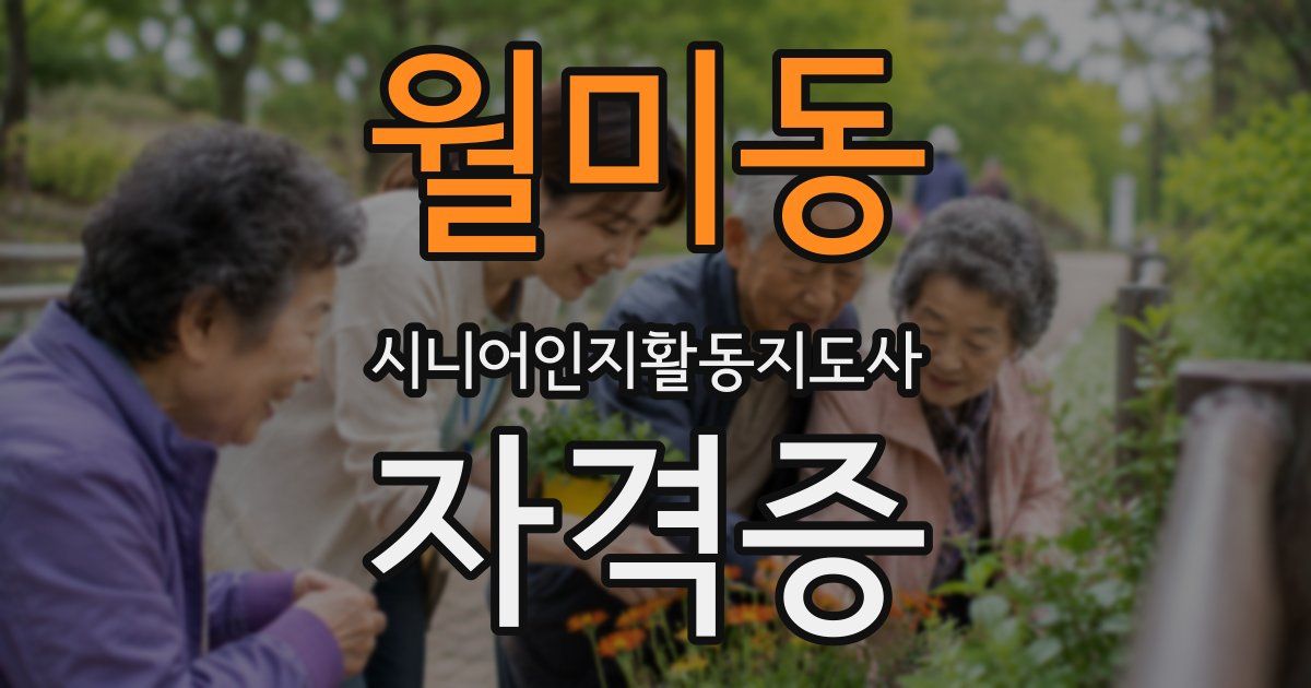 월미동 시니어인지활동지도사 자격증