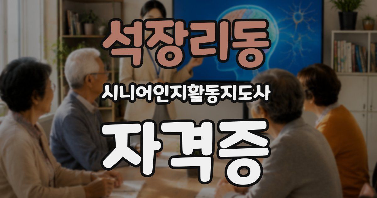 석장리동 시니어인지활동지도사 자격증
