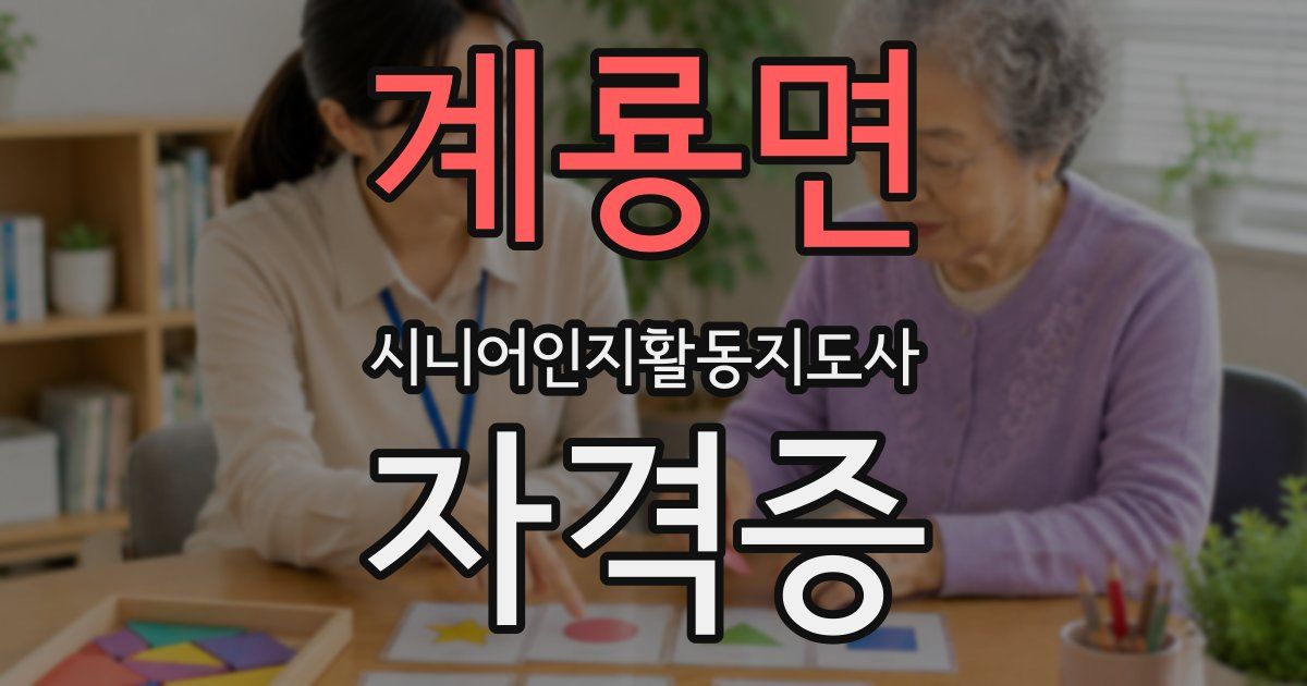 계룡면 시니어인지활동지도사 자격증