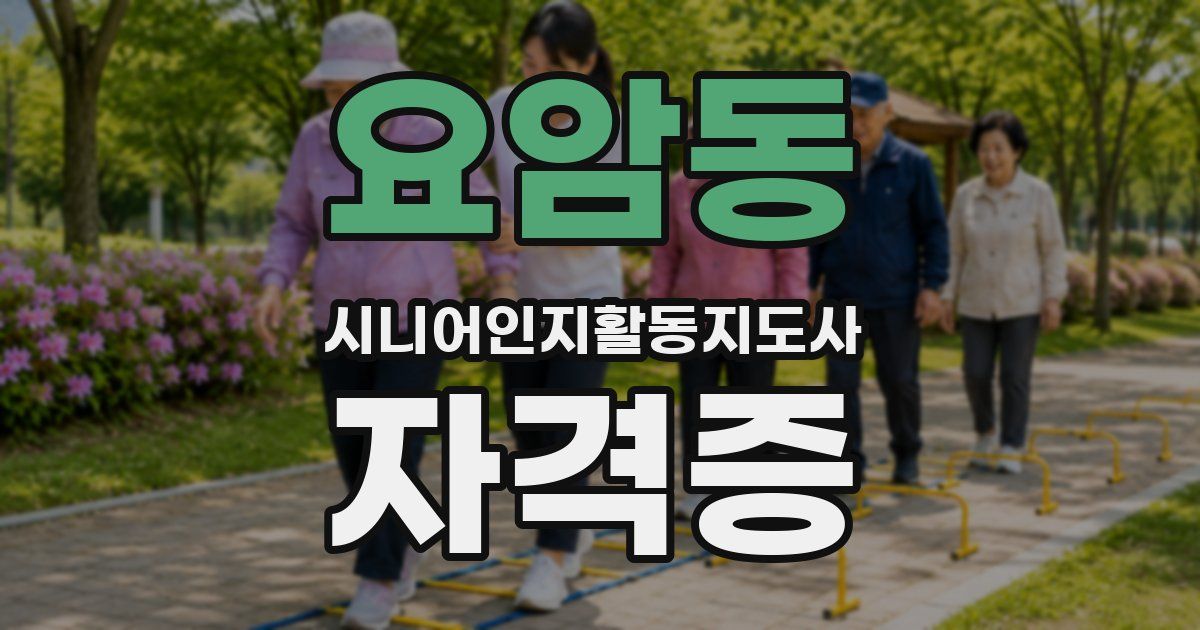요암동 시니어인지활동지도사 자격증