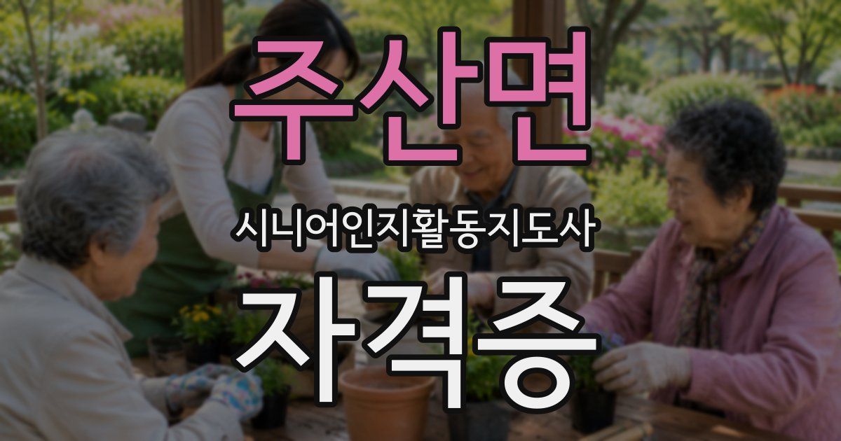 주산면 시니어인지활동지도사 자격증