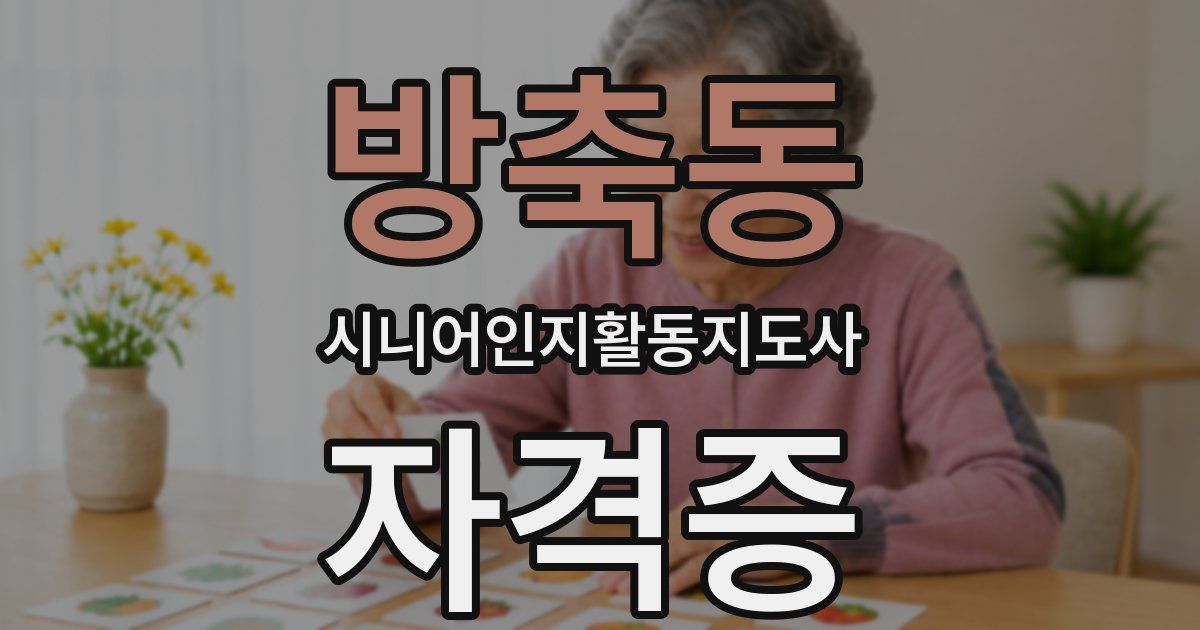 방축동 시니어인지활동지도사 자격증