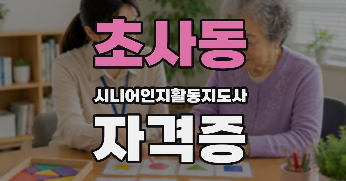 초사동 시니어인지활동지도사 자격증