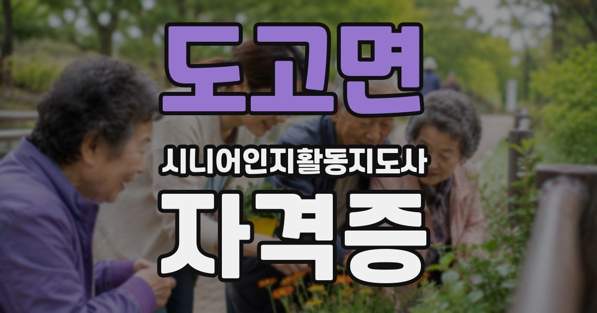 도고면 시니어인지활동지도사 자격증