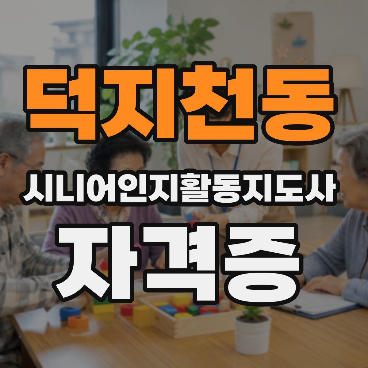 덕지천동 시니어인지활동지도사 자격증
