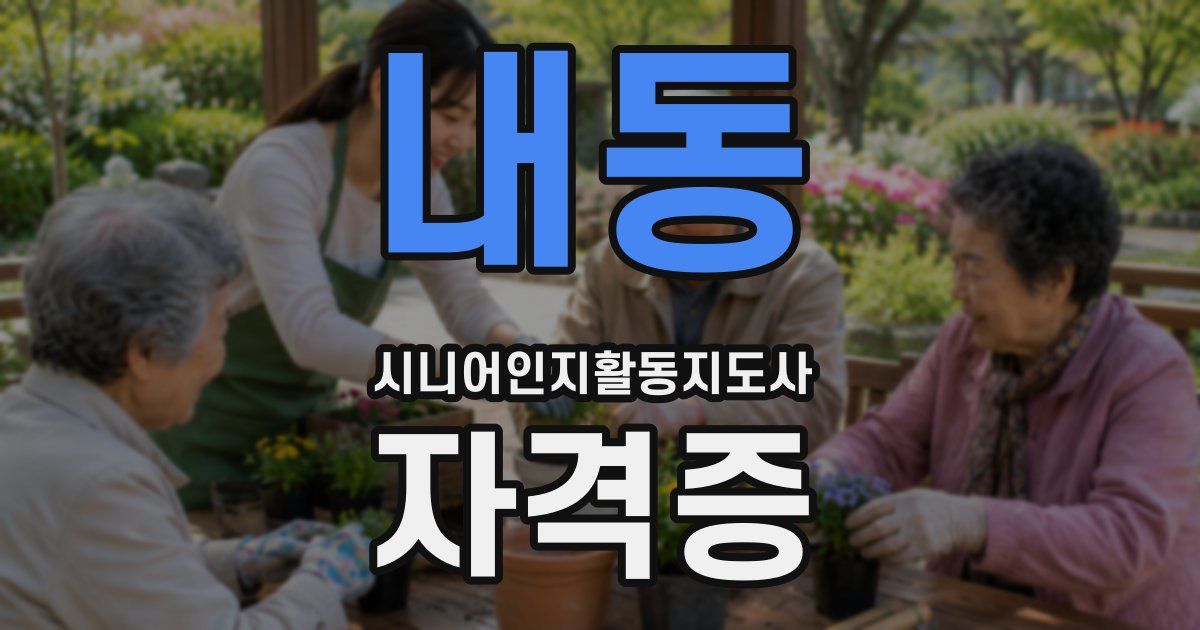 내동 시니어인지활동지도사 자격증