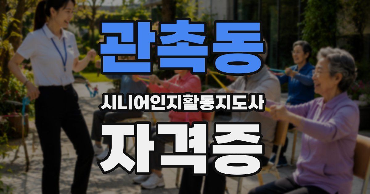 관촉동 시니어인지활동지도사 자격증