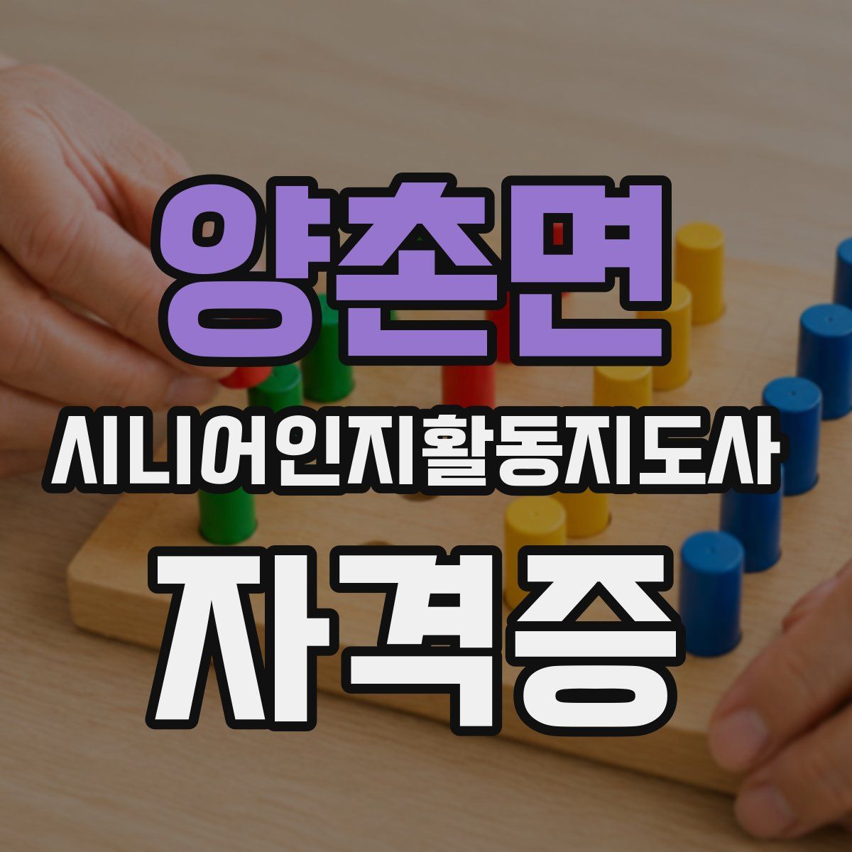 양촌면 시니어인지활동지도사 자격증