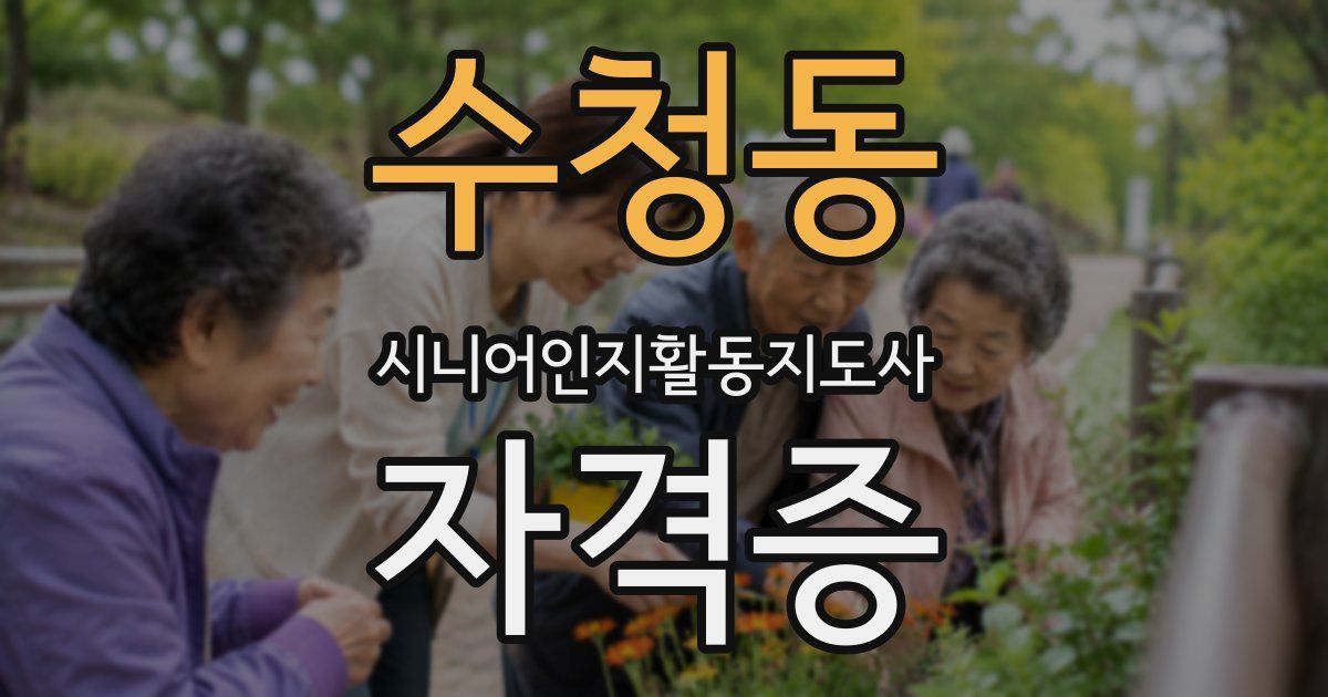 수청동 시니어인지활동지도사 자격증