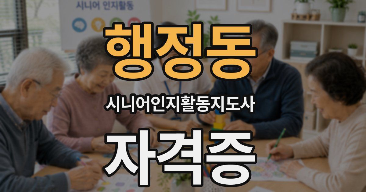 행정동 시니어인지활동지도사 자격증