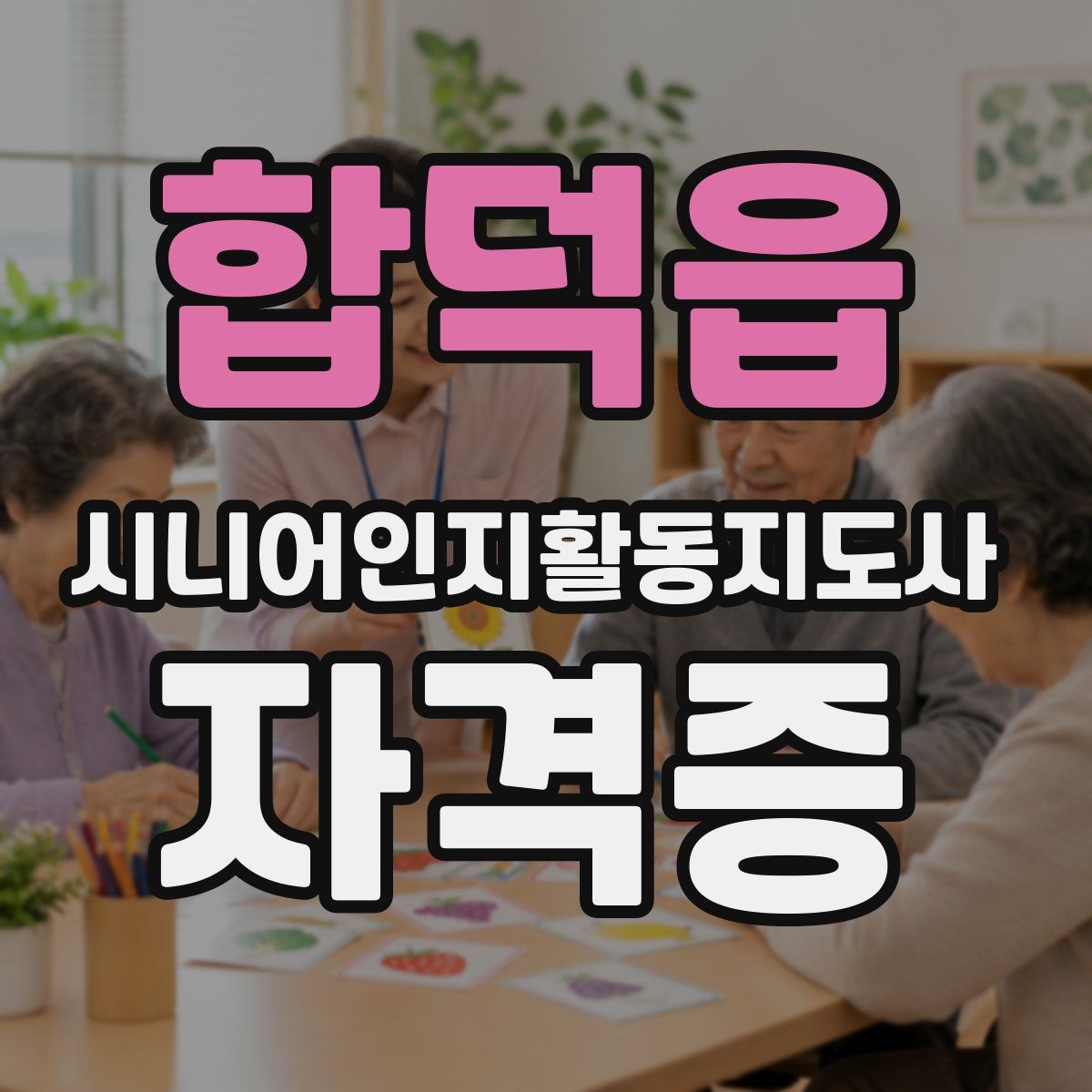 합덕읍 시니어인지활동지도사 자격증