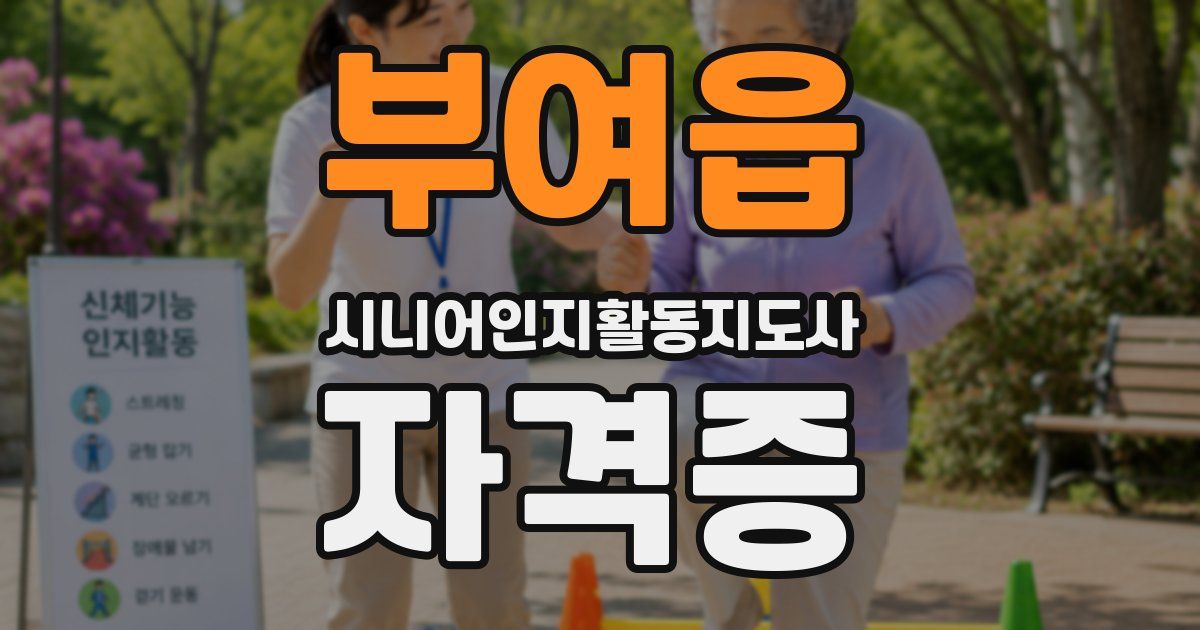 부여읍 시니어인지활동지도사 자격증