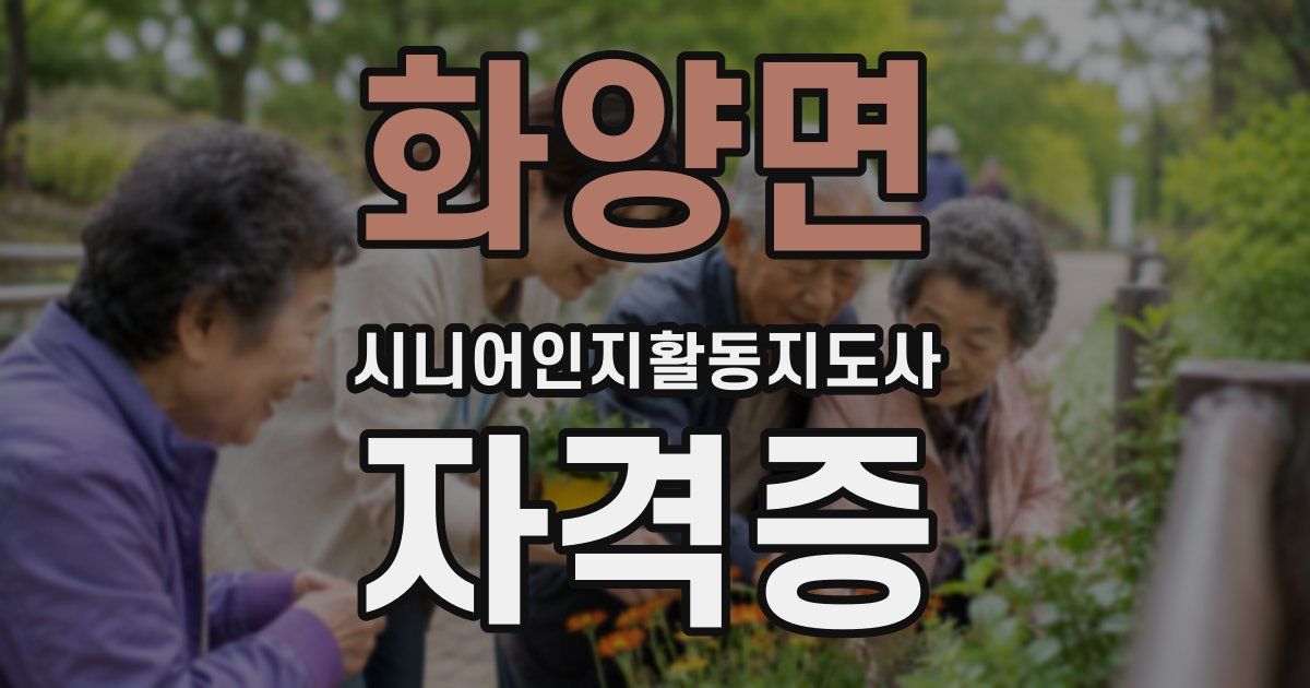화양면 시니어인지활동지도사 자격증