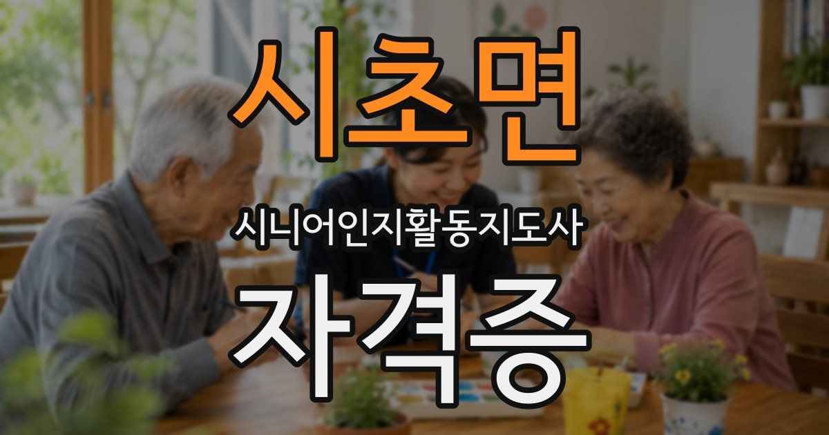 시초면 시니어인지활동지도사 자격증