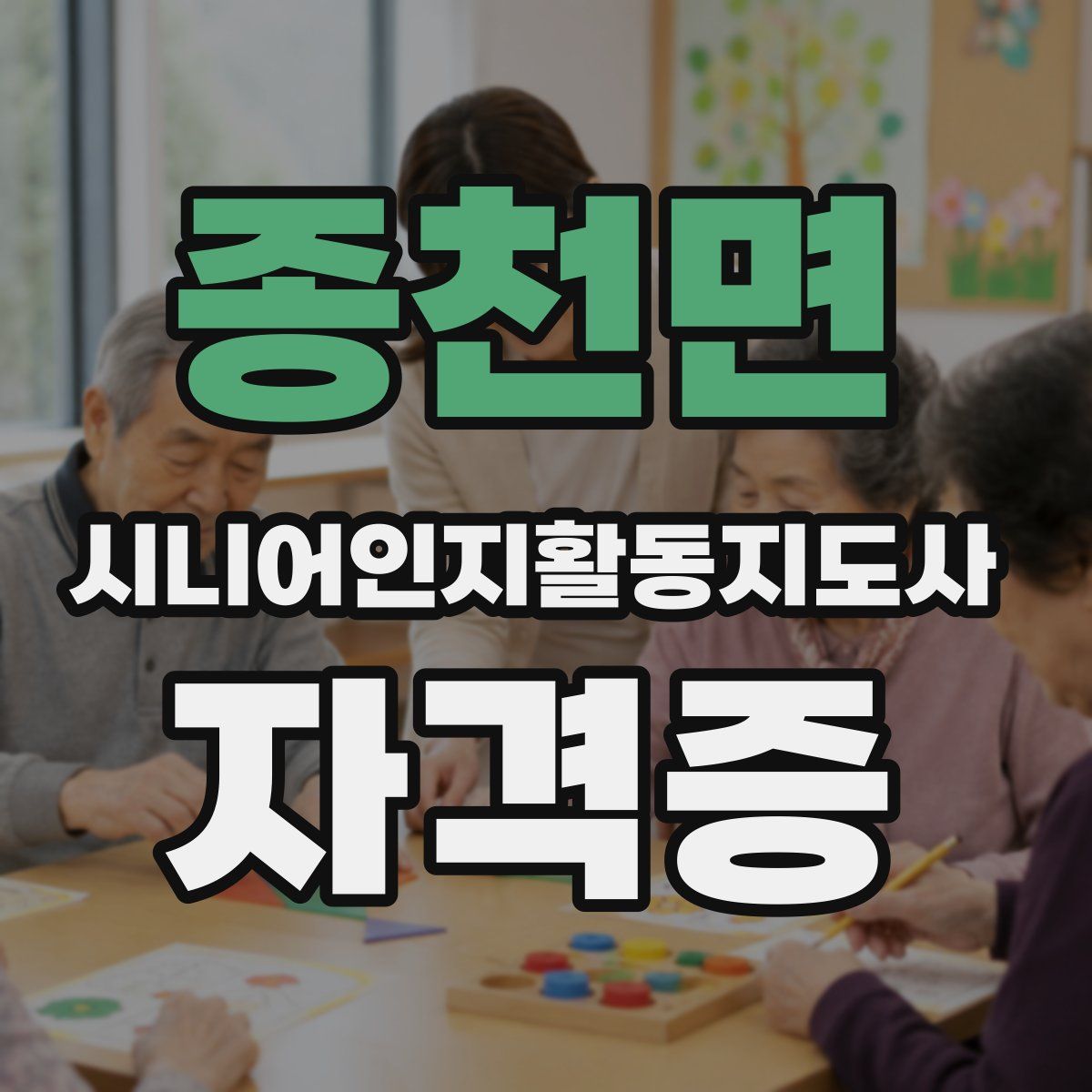 종천면 시니어인지활동지도사 자격증