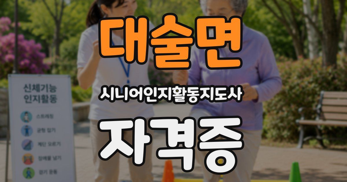 대술면 시니어인지활동지도사 자격증