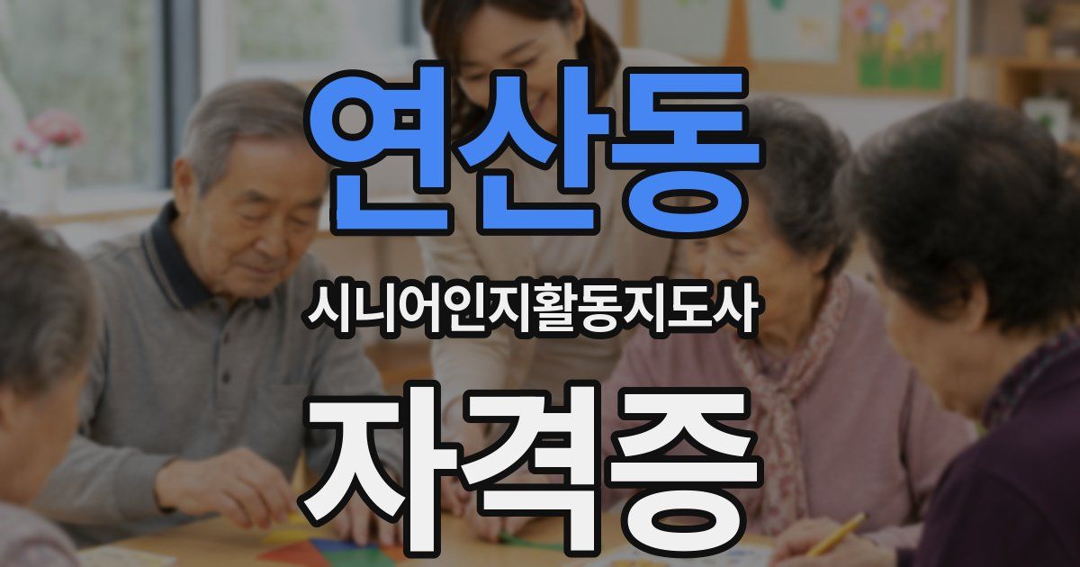 연산동 시니어인지활동지도사 자격증