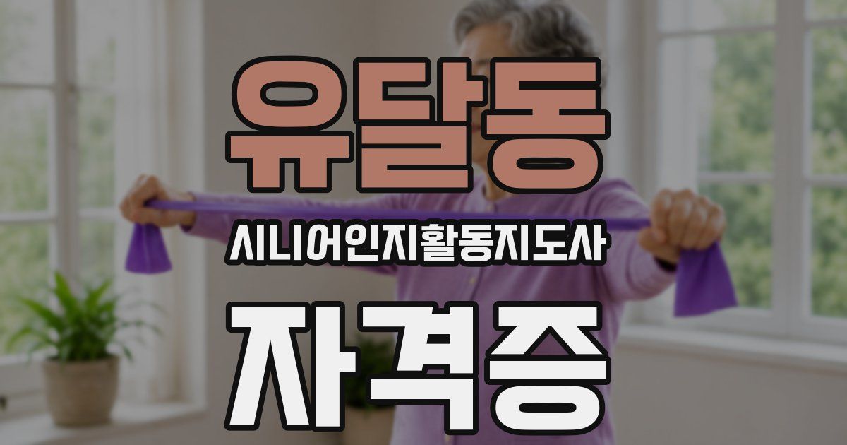 유달동 시니어인지활동지도사 자격증