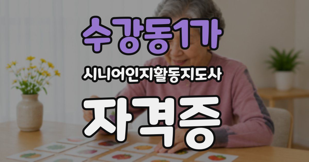 수강동1가 시니어인지활동지도사 자격증