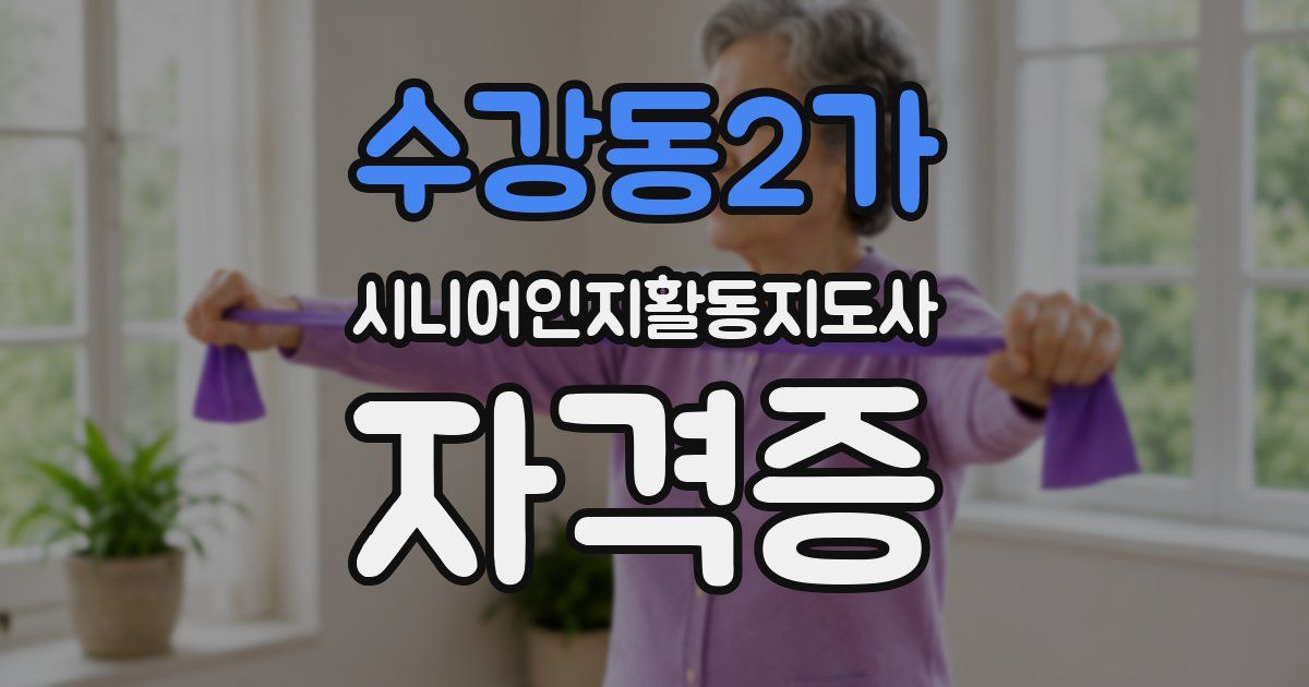 수강동2가 시니어인지활동지도사 자격증
