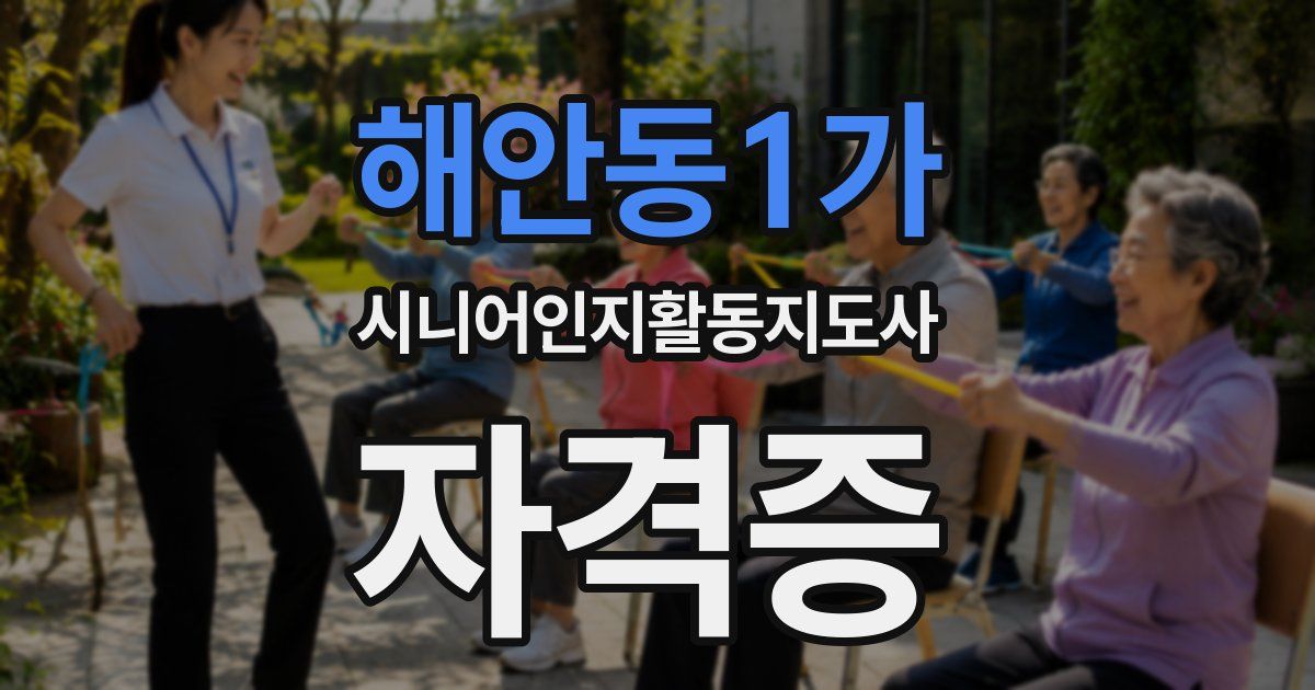 해안동1가 시니어인지활동지도사 자격증