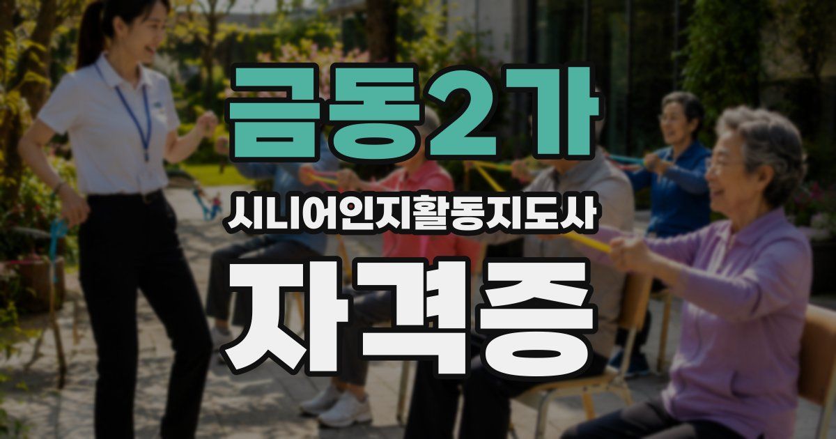 금동2가 시니어인지활동지도사 자격증