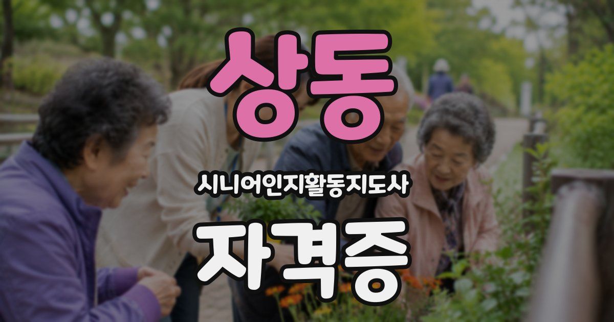 상동 시니어인지활동지도사 자격증